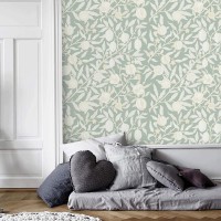 Botanical wallpaper minimalist Vintage style floral design
