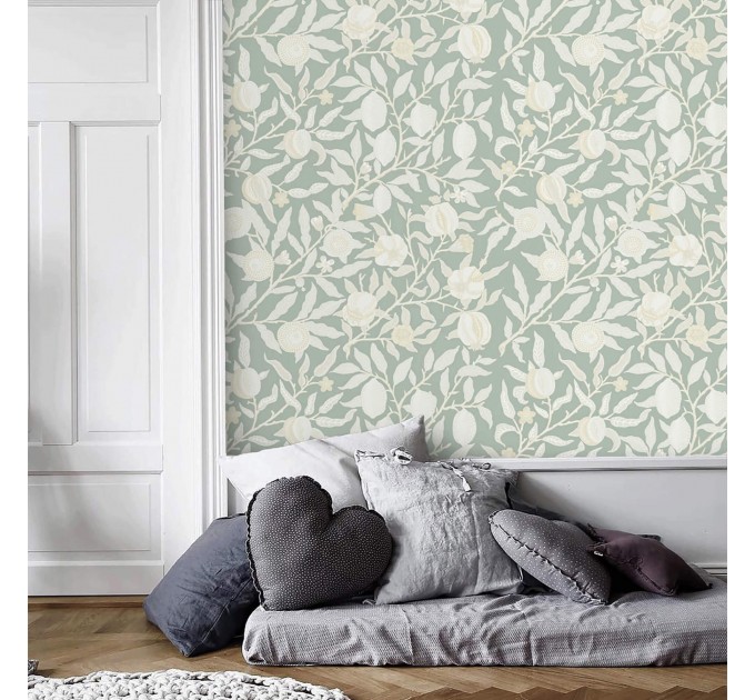Botanical wallpaper minimalist Vintage style floral design