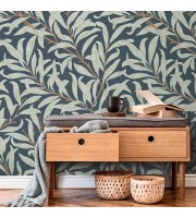 Botanical wallpaper willow leaves vintage style decor Botanical wallpaper willow leaves vintage style decor