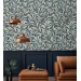 Botanical wallpaper willow leaves vintage style decor
