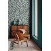 Botanical wallpaper willow leaves vintage style decor