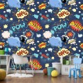 Comics wallpaper kids Boys room colorful wall covering