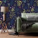 Dark wildflower wallpaper – Botanical floral wall covering