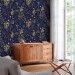 Dark wildflower wallpaper – Botanical floral wall covering