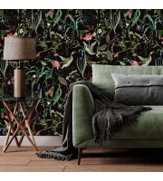 Moody floral wallpaper secret garden Leaves and flowers