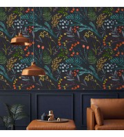 Dark floral wallpaper colorful wildflowers and leaves Dark floral wallpaper colorful wildflowers and leaves