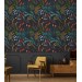 Dark floral wallpaper colorful wildflowers and leaves