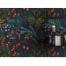 Dark floral wallpaper colorful wildflowers and leaves