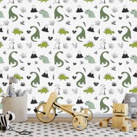 Dinosaur wallpaper kids boys room, Dino wall paper