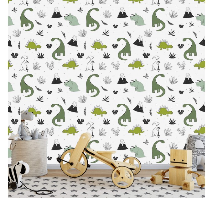 Dinosaur wallpaper kids boys room, Dino wall paper