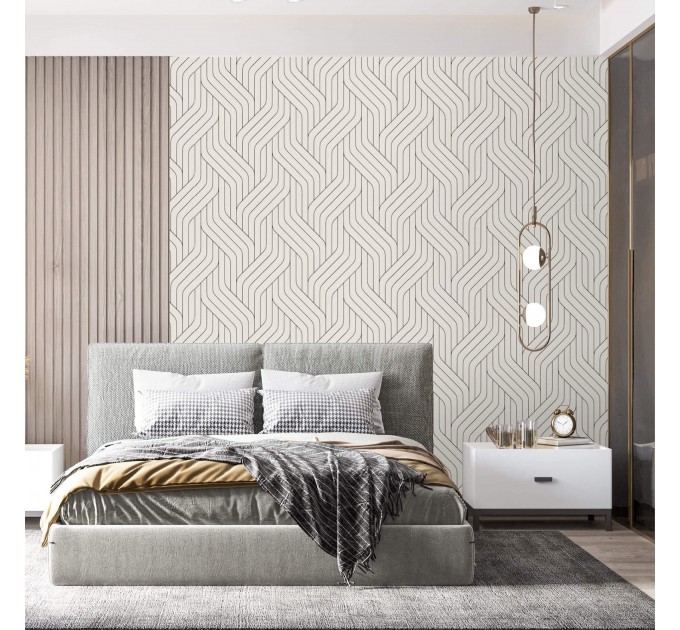 Neutral wallpaper with minimalist lines