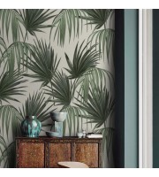 Tropical wallpaper large palm leaves pattern Tropical wallpaper large palm leaves pattern