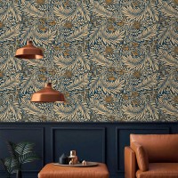 Vintage wallpaper botanical floral William Morris style