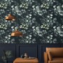 Eucalyptus leaves wallpaper, dark botanical pattern