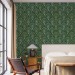 Art deco wallpaper fans green gold non metallic