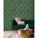 Art deco wallpaper fans green gold non metallic