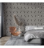 Black and white modern wallpaper, statement wall covering Black and white modern wallpaper, statement wall covering