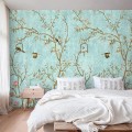 Chinoiserie wallpaper with birds Vintage floral wall mural