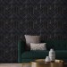 Dark Art deco wallpaper black gold non metallic design