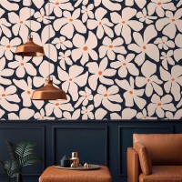 Bold floral wallpaper – Modern retro flower print