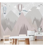 Girls room mountains wall mural Nursery wallpaper