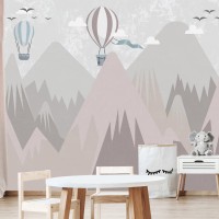 Girls room mountains wall mural Nursery wallpaper