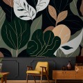 Large leaves wallpaper mural Abstract shapes