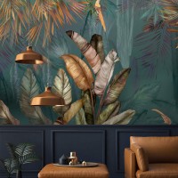 Large tropical wall mural Lush rainforest wallpaper
