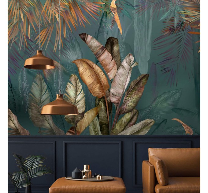 Large tropical wall mural Lush rainforest wallpaper