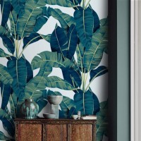 Tropical wallpaper large banana leaves