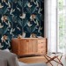 Wallpaper tigers and birds in dark jungle