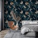 Wallpaper tigers and birds in dark jungle