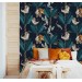 Wallpaper tigers and birds in dark jungle