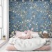 Chinoiserie wallpaper with birds, blooming tree wall mural