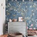 Chinoiserie wallpaper with birds, blooming tree wall mural