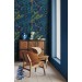 Dark blue botanical wallpaper Accent wall covering