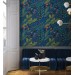 Dark blue botanical wallpaper Accent wall covering