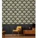 Wallpaper fans black gold non metallic Art deco style