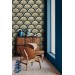 Wallpaper fans black gold non metallic Art deco style