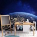 Earth orbital view wall decal, space theme wall mural