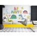 Dino wallpaper mural Funny accent wall for kids