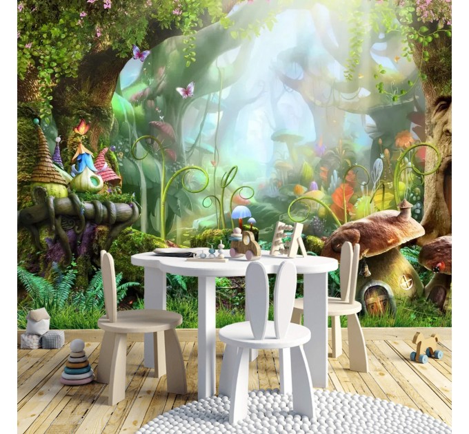 Fairy forest wallpaper, nursery decor magic woodland