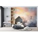 Serene sky wallpaper, peaceful clouds, dreamy wall mural