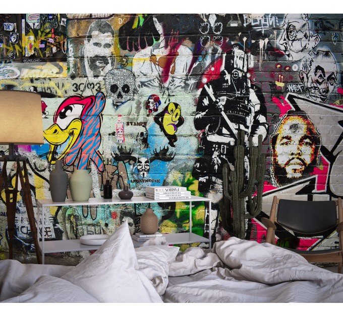 Graffiti wall mural Street art wallpaper teenage print