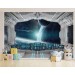 Spaceship design for boys' room, space mural wallpaper