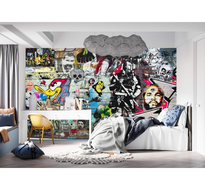 Graffiti wall mural Street art wallpaper teenage print