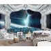Spaceship design for boys' room, space mural wallpaper