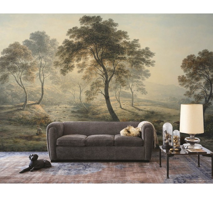 Scenic tree landscape home decor, Vintage wallpaper