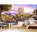 Girls nursery Fairy castle wall mural Accent wall decal