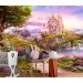 Girls nursery Fairy castle wall mural Accent wall decal